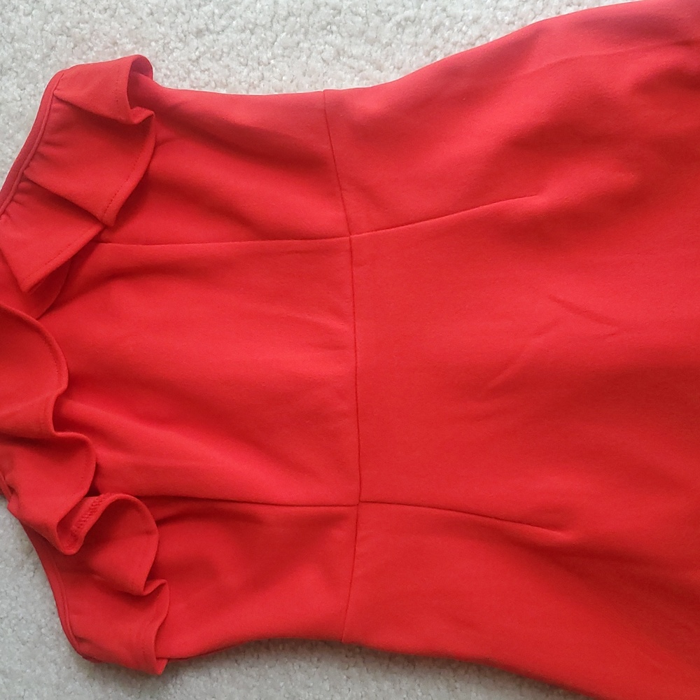 Hello Molly Ruffled One Shoulder Red Mini Dress Size 4 - Picture 7 of 8